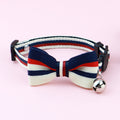 Pet Collar British-Style Striped Bow Tie, Cat Anti-Strangle Collar