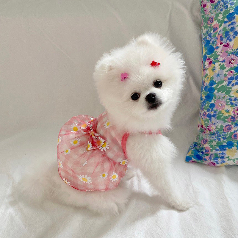 Cat And Dog Daisy Printed Mesh Vest