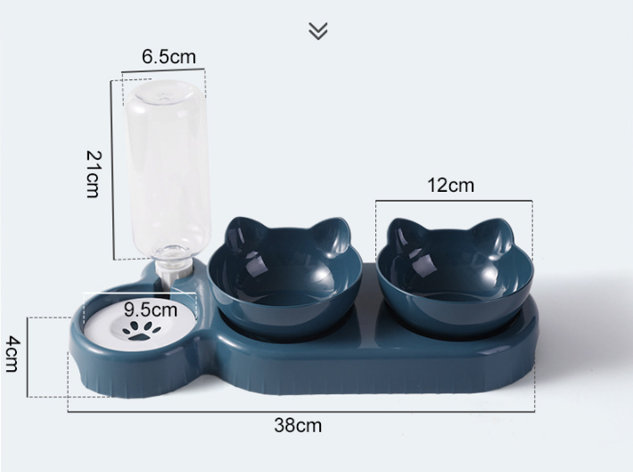 Protect Cervical Vertebrae And Prevent Overturning Double Food Bowl