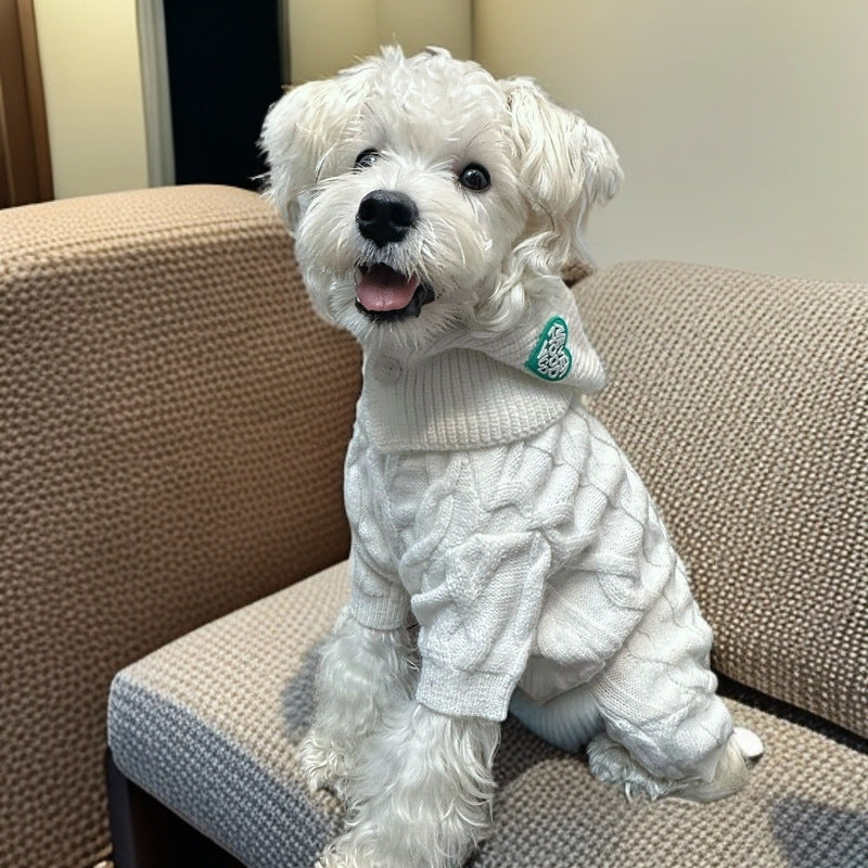 Pet Four-leg Knitted Warm Sweater With Hat Suit