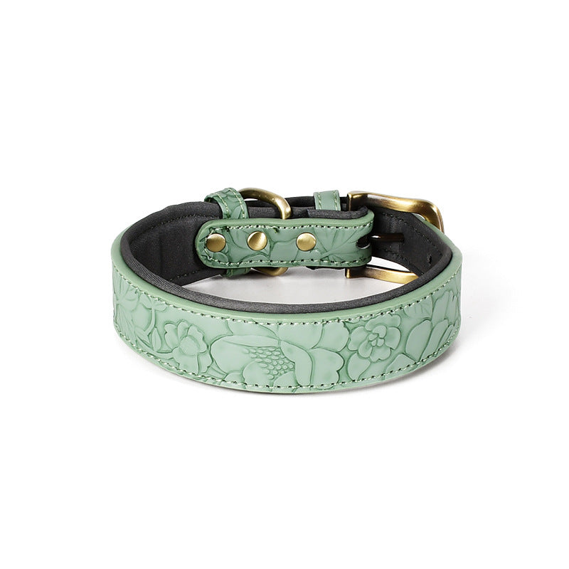 Pet Supplies Patterned Leather Dog Collar