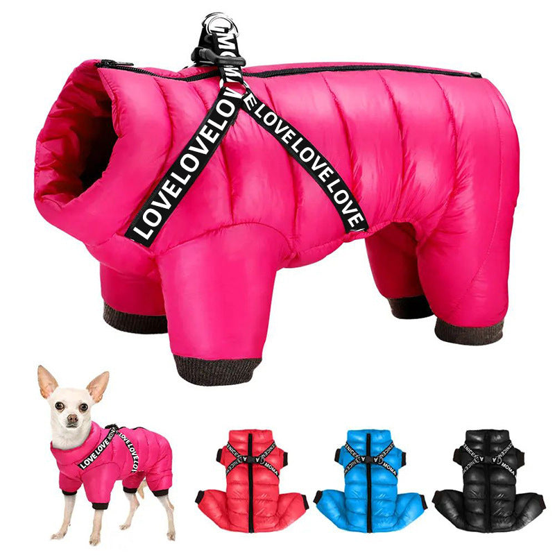 Pet Thickened Windproof Four-legged Warm Clothing