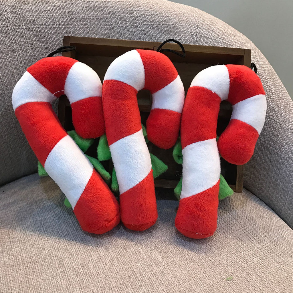 Christmas candy cane pet toy