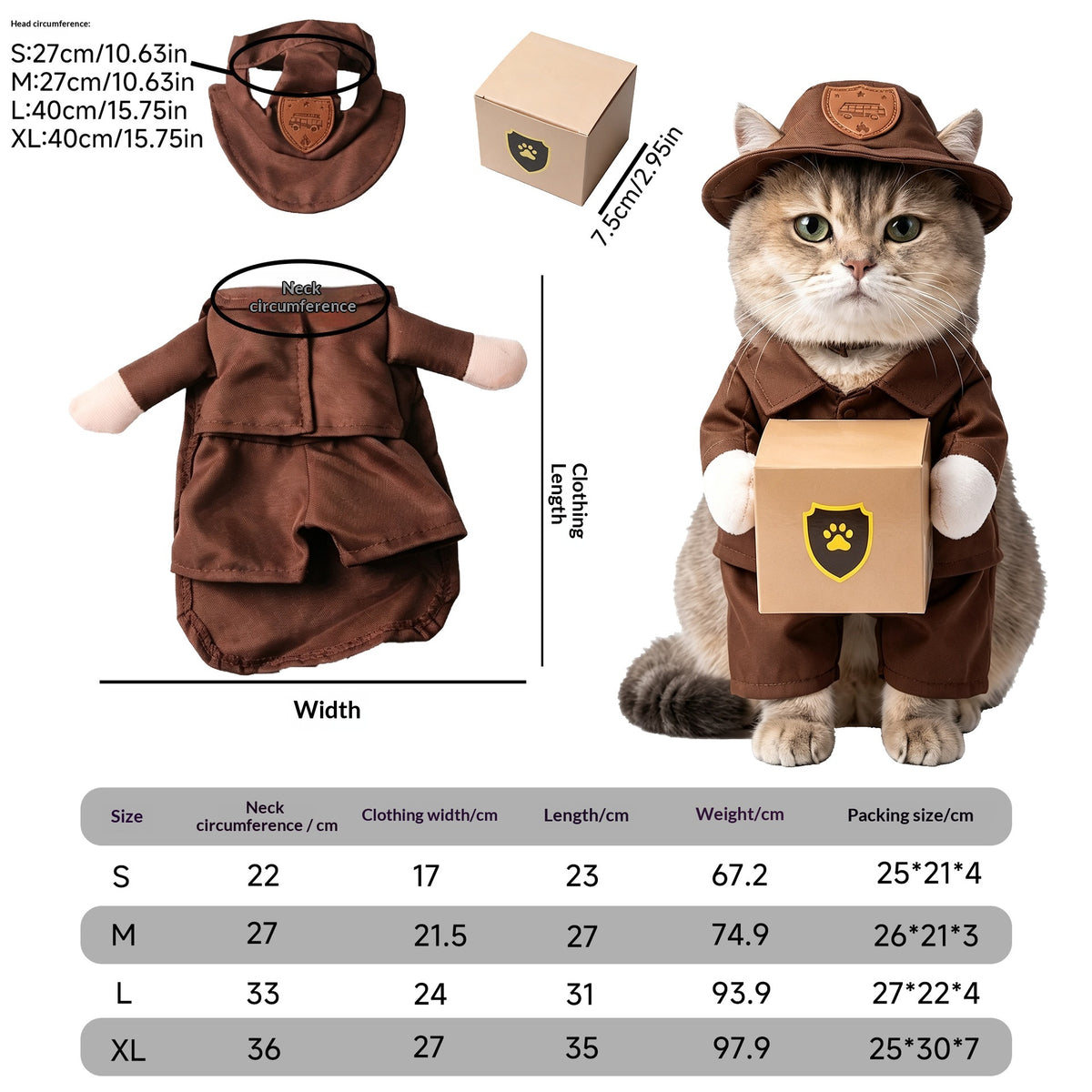Pet Costume Cat Transformation Funny Holiday Dress-Up Outfit