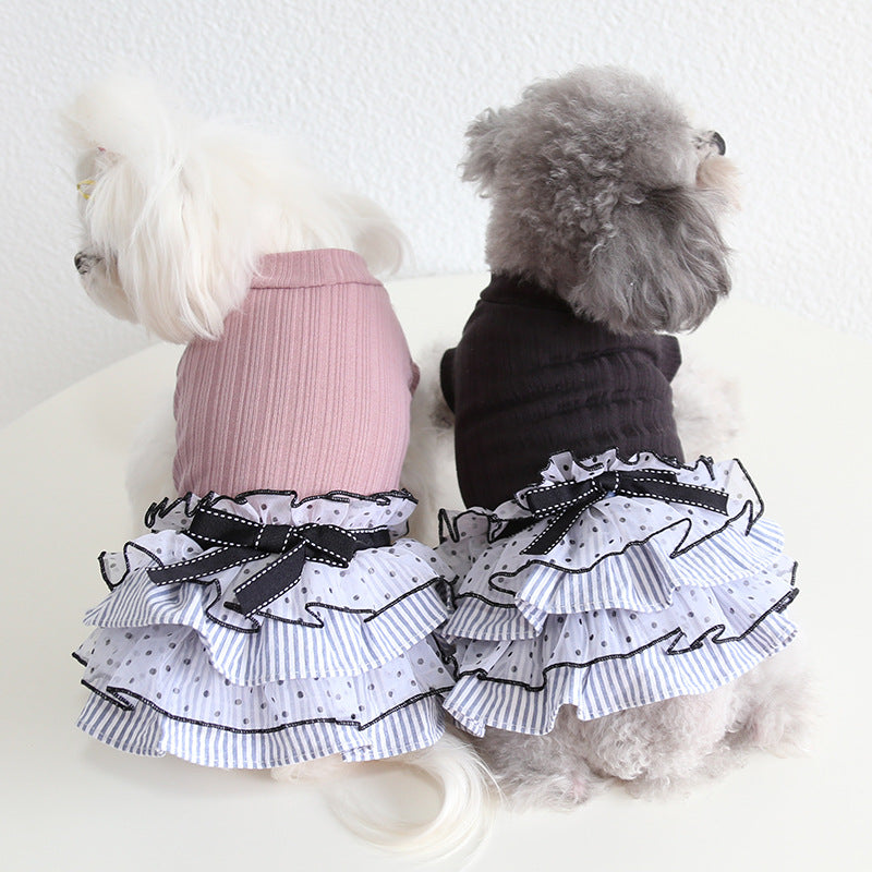 Polka Dot Lace Cake Dress Pet Clothes