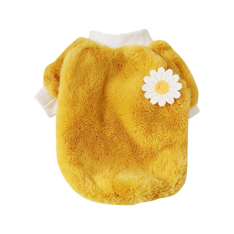 Cold-proof Cotton Pet Coat With Two-legged Fleece Design To Keep Your Pet Clean