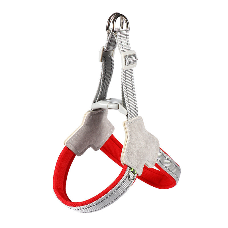 Dog Leash Wholesale New Vest-Style Harness Breathable Y-Shaped Reflective Thickened Outdoor Dog Walking Leash