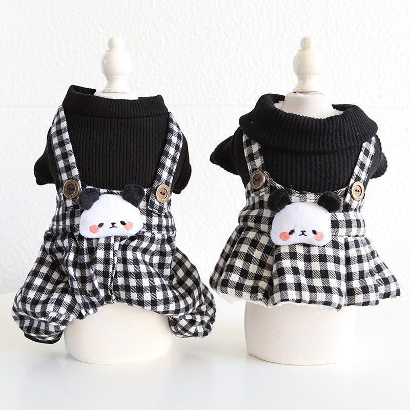 Lesser Panda Star Grid Pet Dog Clothes