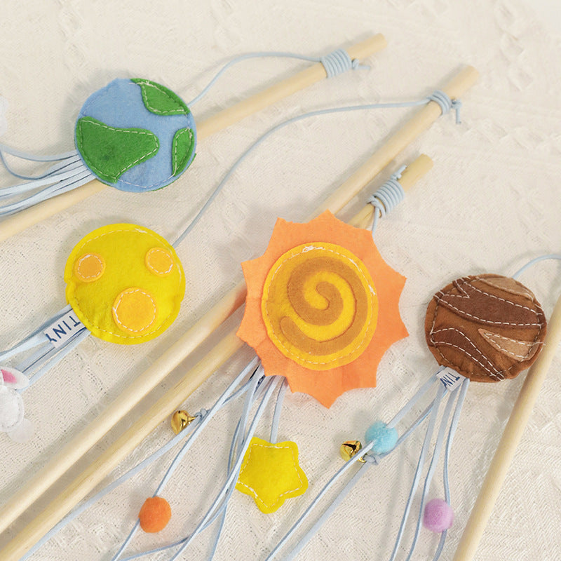 Bells Felt Telescopic Cat Stick Toy