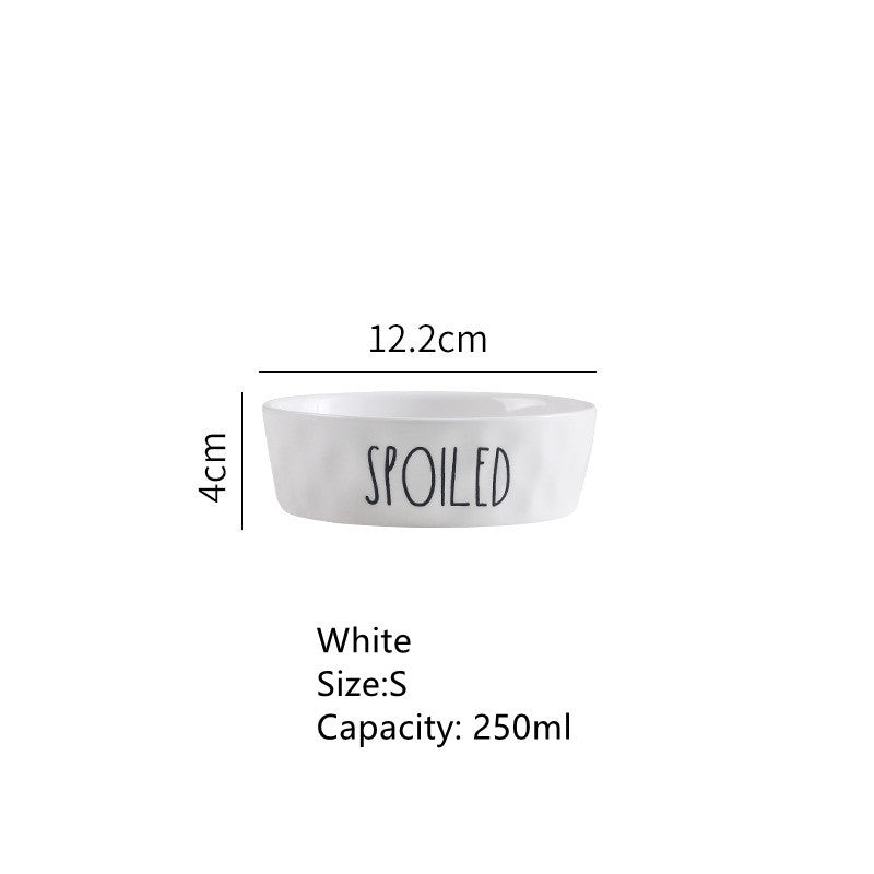 Contrasting Color English Pet Bowl Ceramic Drinking