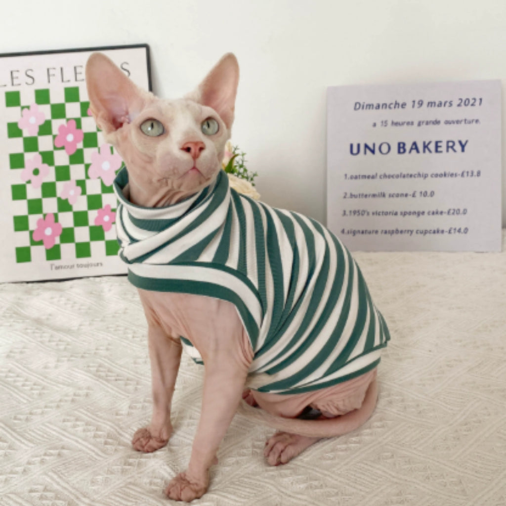 Hairless Cat Sphinx Clothes German Cat Stripes