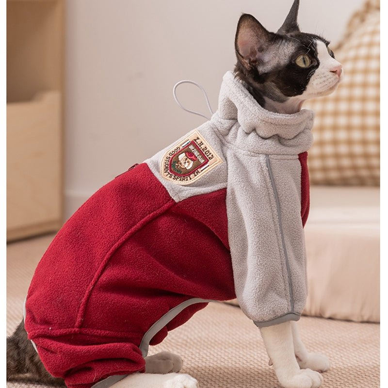 Cat Clothes Are Warm And Fluffy In Winter, Providing Warmth For Kittens In Autumn And Winter. Four-legged Fleece Jackets For Small And Medium-sized