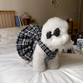 Pet Dog Clothes Spring And Autumn Style Black And White Plaid