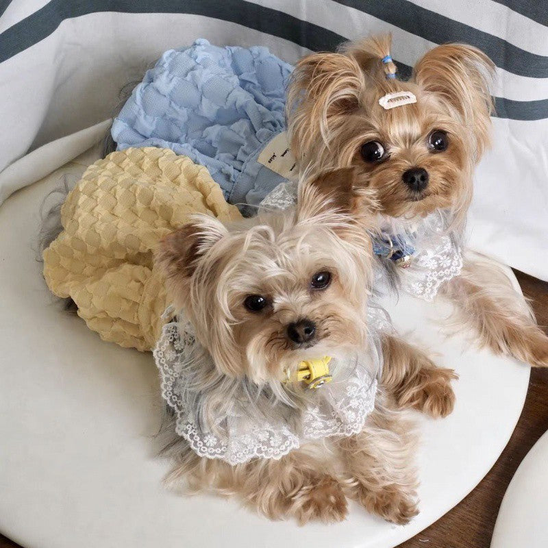 Pet Clothes Contrast Color Suspender Skirt