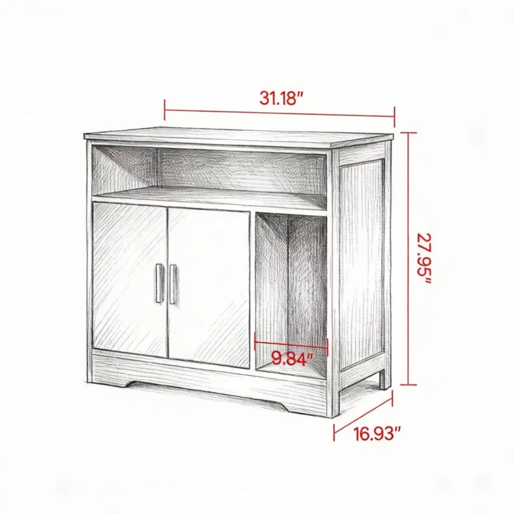 Wooden Cat Box Cabinet