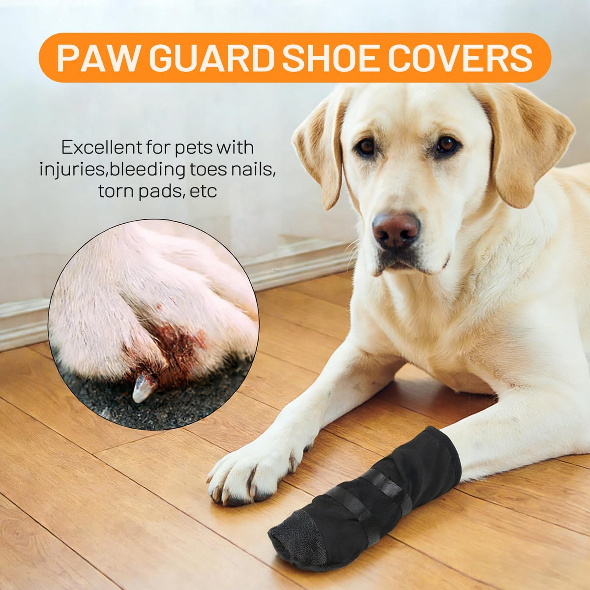 Dog Recovery Boot For Injured Paws - Breathable Dog Shoes With Non-Slip Sole & Self-Adhesive Strap, Dog Bootie To Protect Wounds From Licking, Dirt