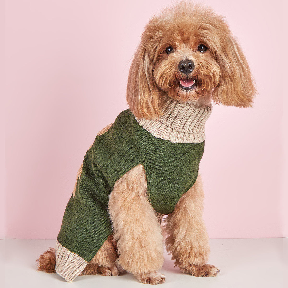 New Autumn And Winter Simple Bear Army Green Dog Sweater