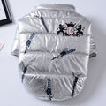 Pet Cotton Coat Bright Leather Zipper Dog 2-sided Cotton-padded Coat Casual Puppy Down Coat