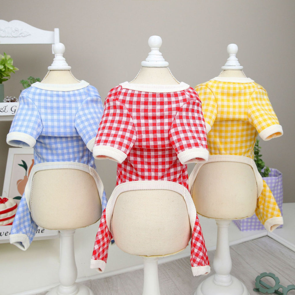 Pet Supplies Teddy Small Dog Plaid Four-legged Puppy Clothing