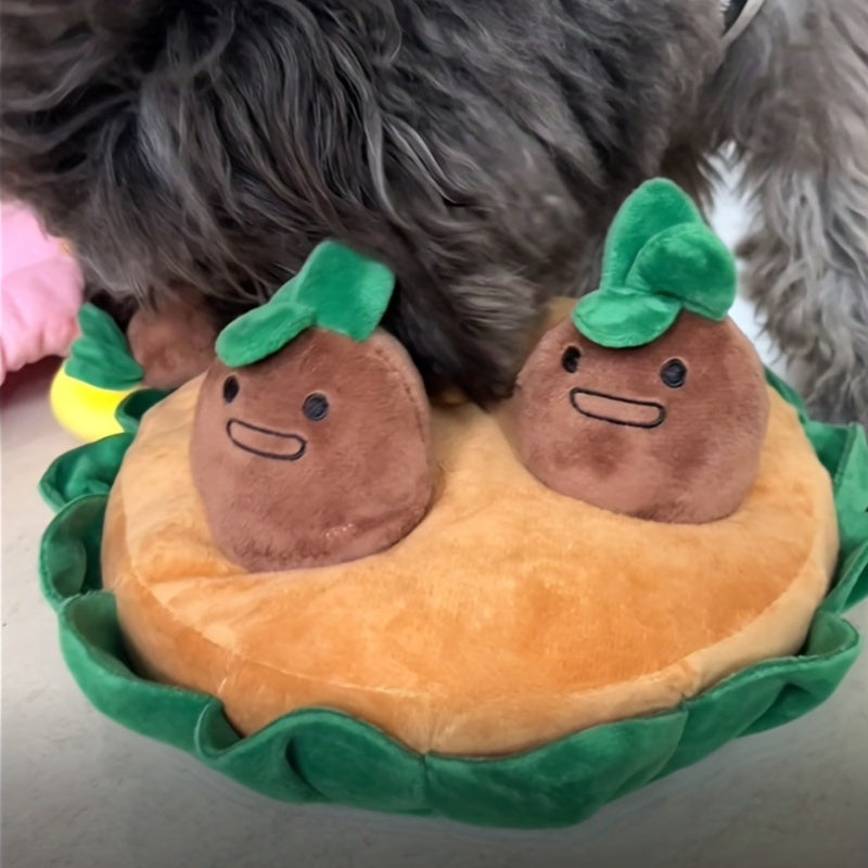 Interactive Dog Puzzle Toys Sniffing Pads Pet Feeding Pads With Removable Squeaky Plush Toys Durable Polyester Slow Feeder Play Pads For Foraging