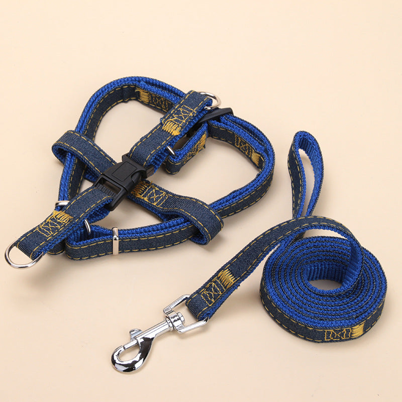 Pet Cowboy Traction Collar Dog Chain Set