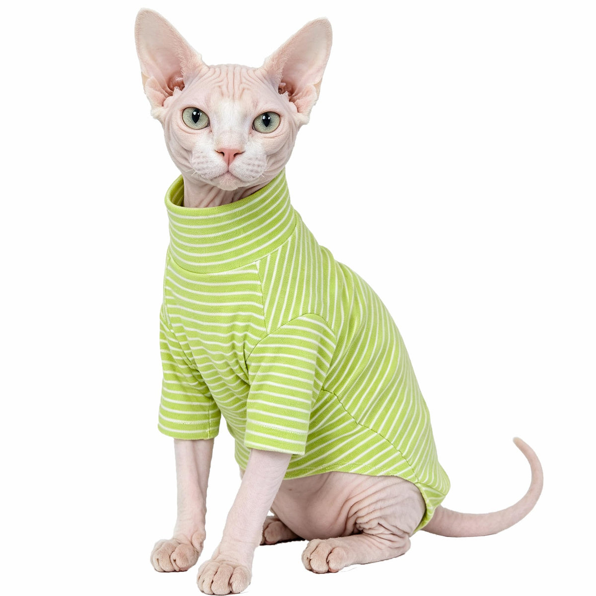 Sphynx Cat Clothes For Cats Only, Narrow Striped Sphynx Shirt Clothes T-Shirts Sweatshirt With Sleeves, Soft Kitten Sphinx Clothes Pet Apparel Devon