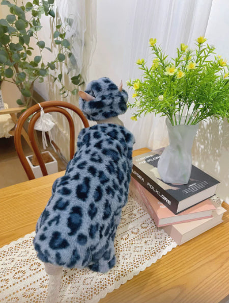 Sphynx Cat Leopard Plush Sweater and Matching Hat