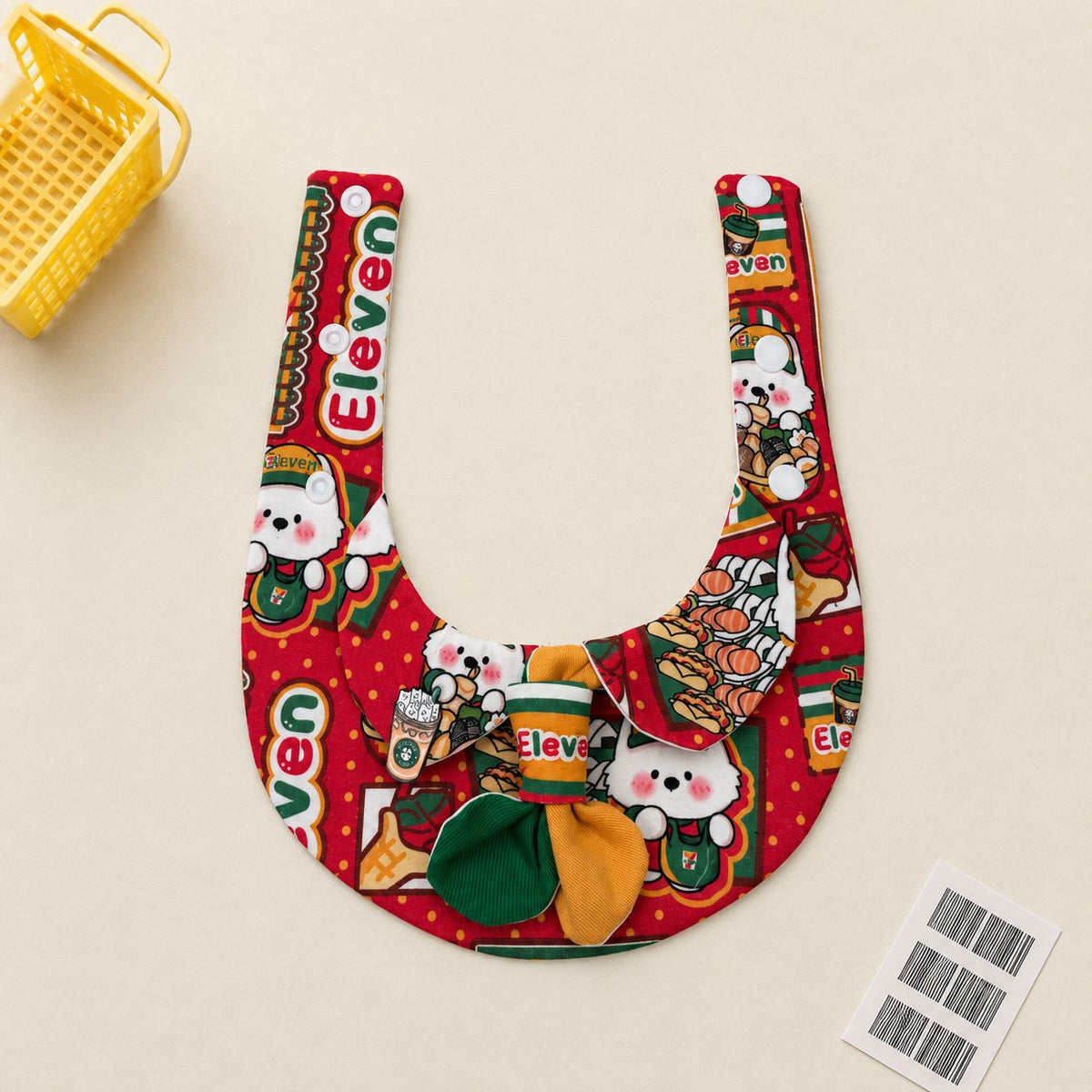 Contrast-color Bow Tie Pet Bib Saliva Towel
