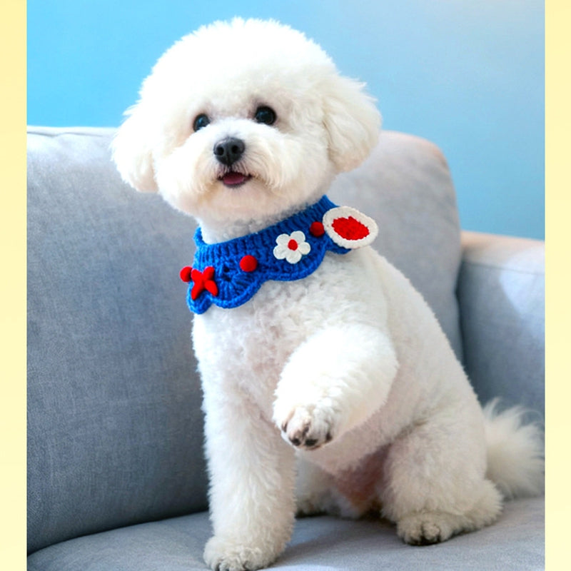Pet Hand-woven Necklaces, Cute Cat Knitted Necklaces, Kitten Neck Rings, Small Dog Neck Decorations