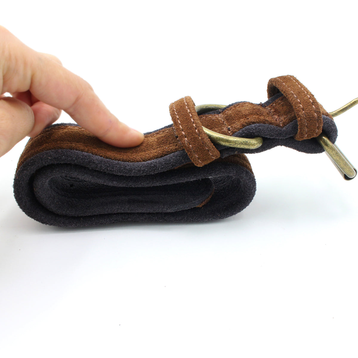 Double Contrast Color Nubuck Leather Pet Collar