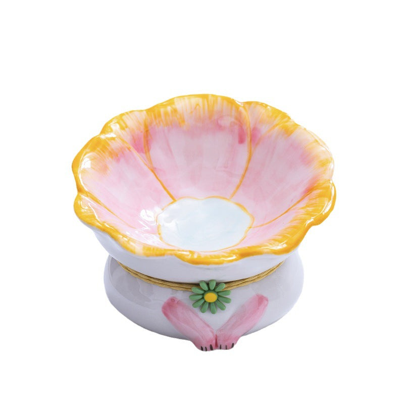 Cat Bowl Ceramic Plate Bowl Cat Food Holder Pet Bowl Plate