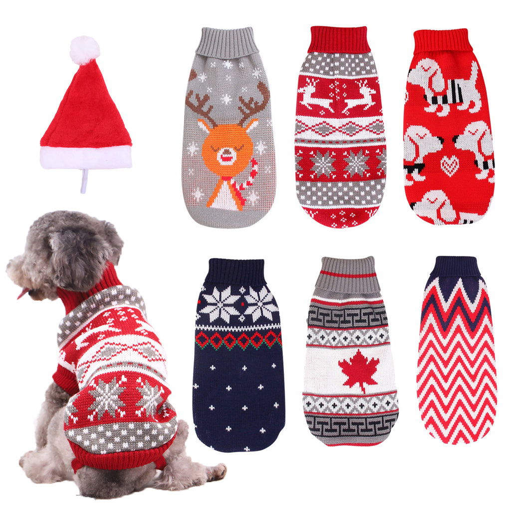 Christmas Reindeer Maple Leaf Snowflake Holiday Pet Clothes