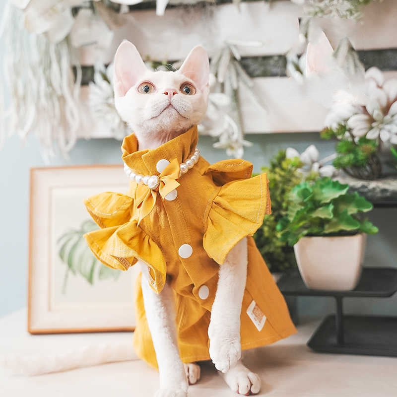All-match Casual Pure Cotton Breathable Dress For Pet Cats