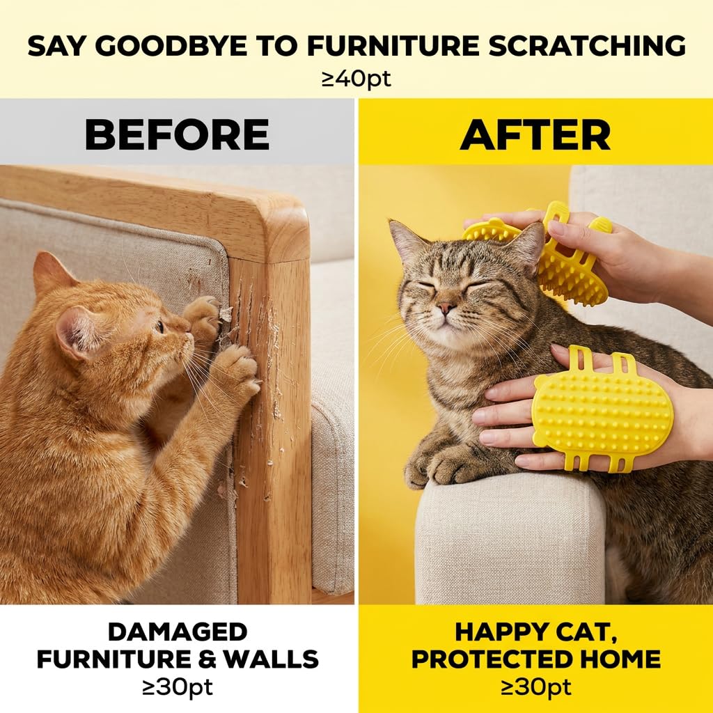 2pc Cat Self Groomer, Silicone Soft Wall Corner Massage Brush With Adjustable Straps, Interactive Scratcher Comb For Indoor Cats & Kittens, Table Leg