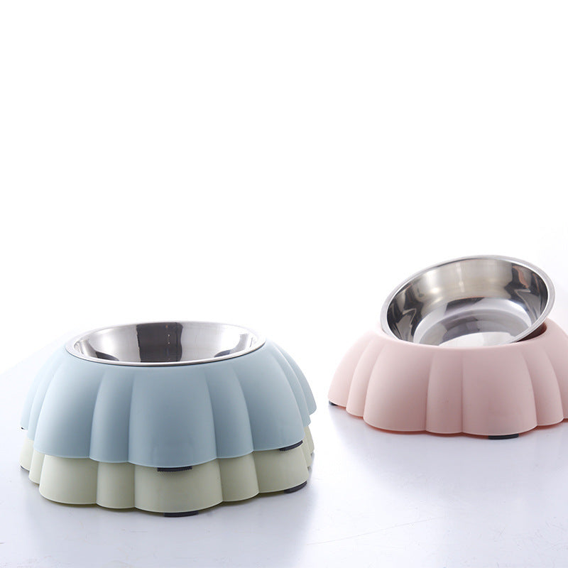 Pumpkin pet stainless steel plastic bowl