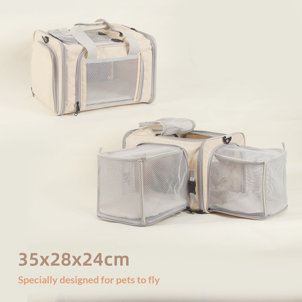 Portable Outdoor Cat Carrier, Summer Breathable Expandable Pet Bag, Lightweight Airline-approved Dog And Cat Travel Bag With Large Capacity
