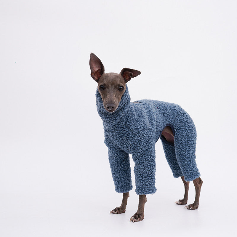 Extra-thick Double-sided Teddy-fleece Warm Winter Four-legged Jumpsuit