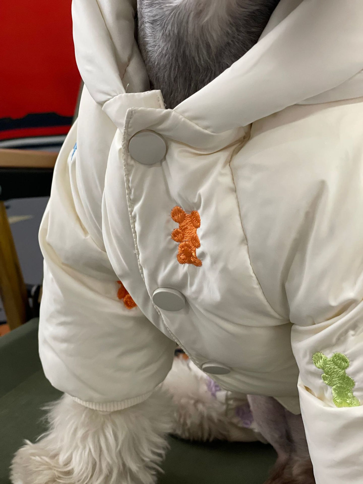 Dog Clothes Thickened Warm Teddy Schnauzer PomeranianBichon Frise Pug Hooded Pet Four Feet Down Jacket