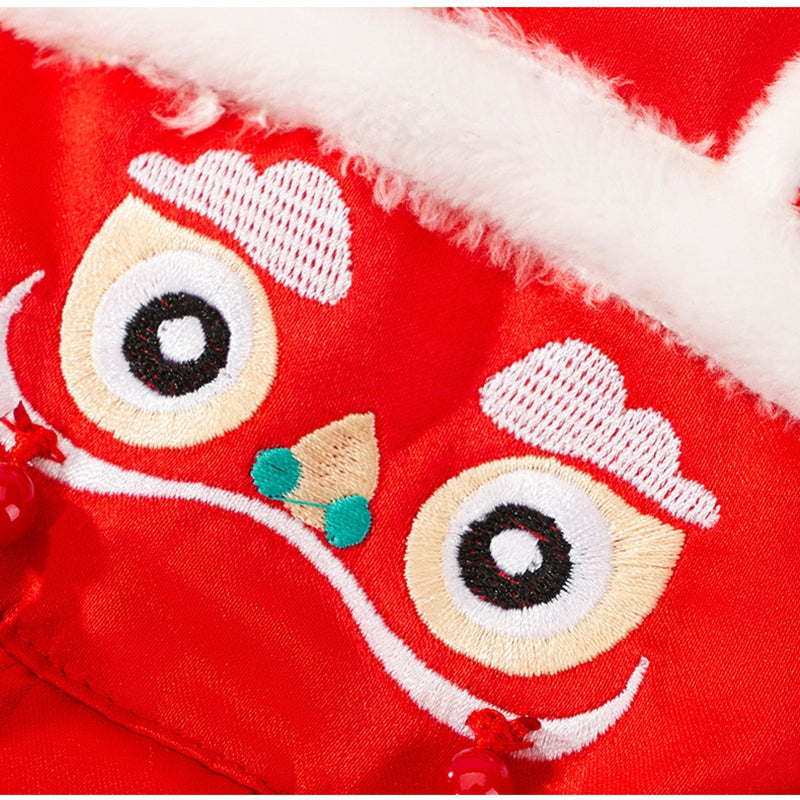 New Year Pet Tang Suits, Lion Dance Couple Cotton-padded Clothes, Festive Dog Clothes, Cat Two-legged Warm Dog Clothing
