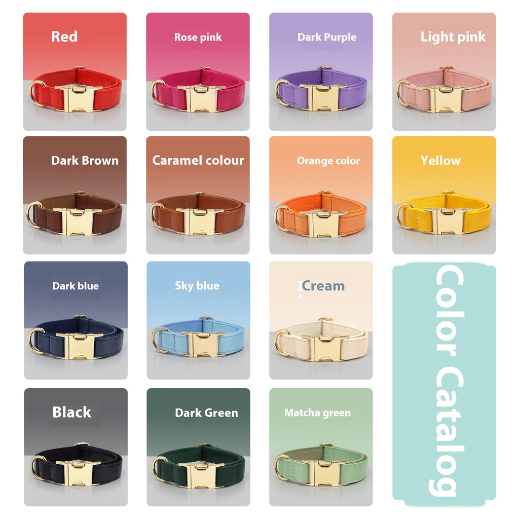 Simple Color Blocking Household Velvet Pet Collar