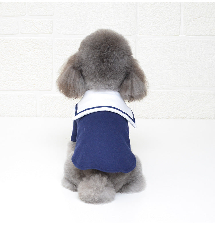 Sailor suit pet clothes
