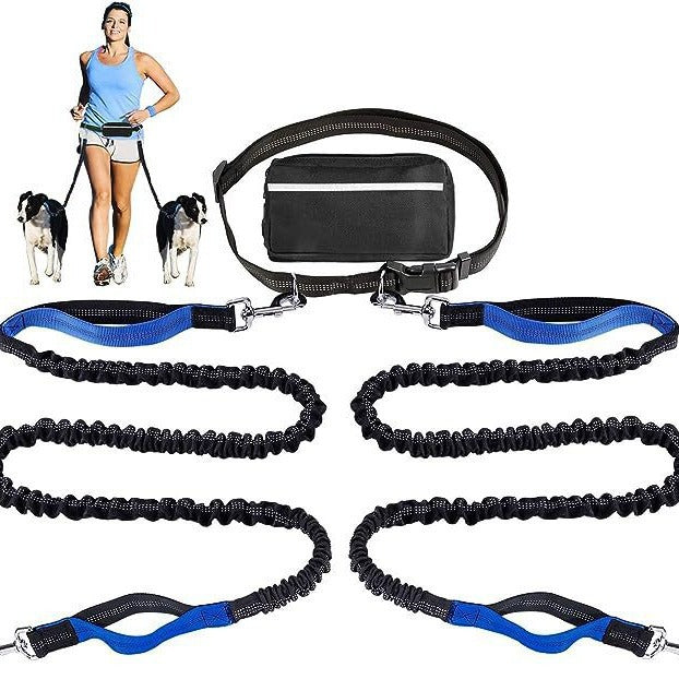 New Product Pet Dog Running Leash Set Reflective Night Running Waist Bag