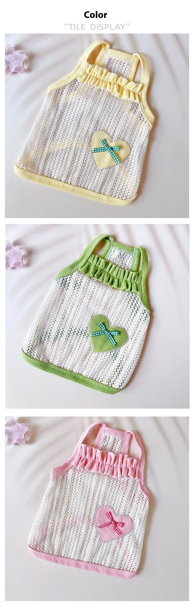 Cool Breathable Sweetheart Embroidered Vest Pet Cat Dog Clothes