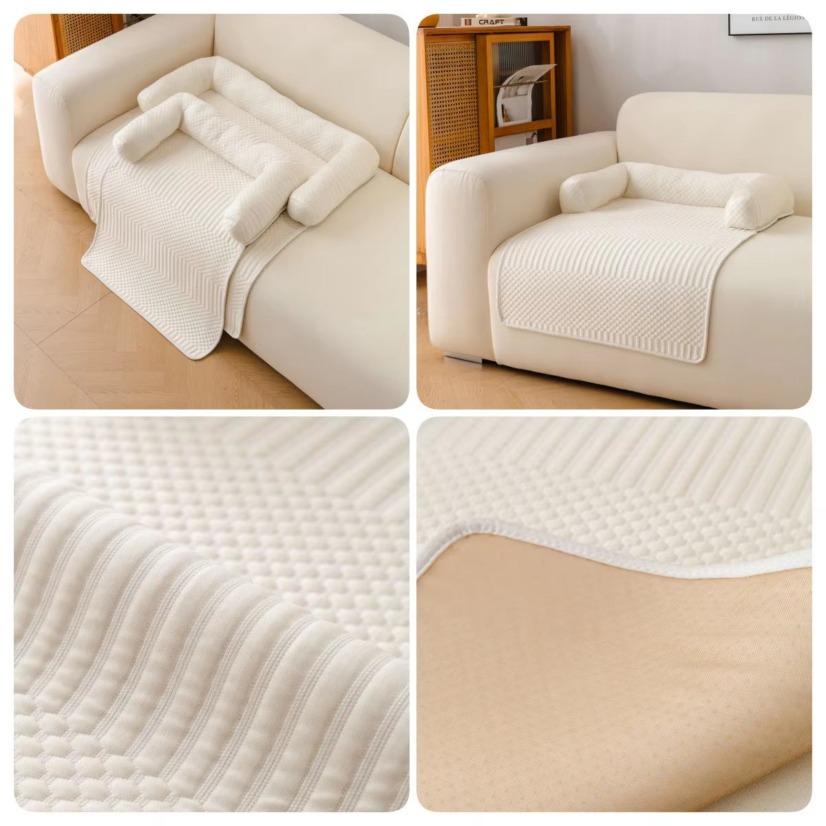 Summer Cooling Ice Silk Pet Bed Mat For Dogs And Cats, Scratch-Resistant Sofa Cover Protector, Non-Slip Floor Cushion With Anti-Slip Bottom