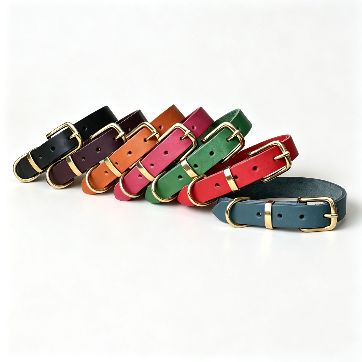 Vintage-style Pet Collar With Brass Fastenings