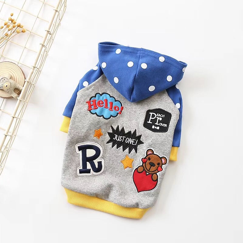 Autumn and winter hooded dog clothes
