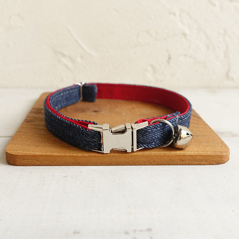 Adjustable and durable denim pet collar