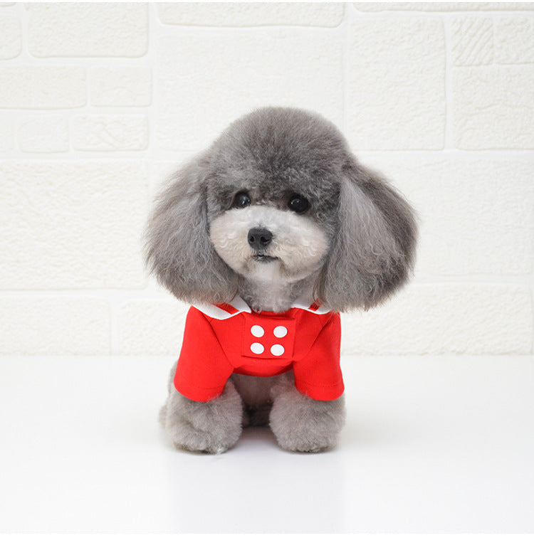 Sailor suit pet clothes