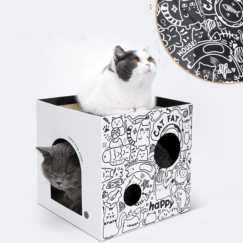 Simple Vertical Cat Villa Double-layer Corrugated Paper