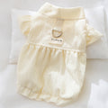 Solid Color Cloth Label Flying Sleeve Ladies Dress Small Dog